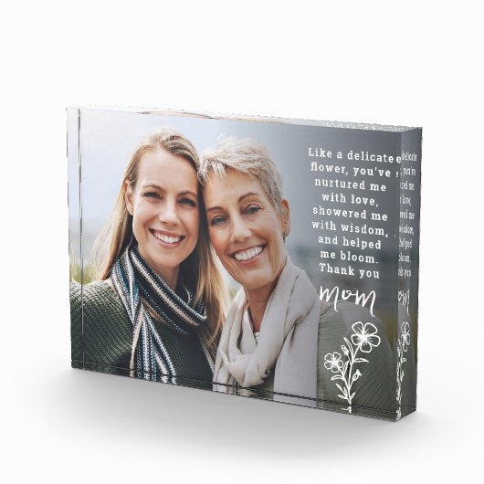 Quote overlay delicate bloem moederdag fotoblokken (Rechts)