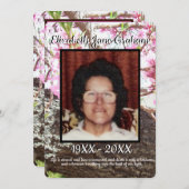 Quote Peach Bloeiende Boom Achtergrond Begrafenis Programmakaart (Voorkant / Achterkant)