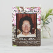 Quote Peach Bloeiende Boom Achtergrond Begrafenis Programmakaart (Staand voorkant)