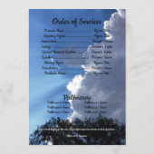 Quote Photo Cloud Background Funeral Program Programmakaart (Achterkant)