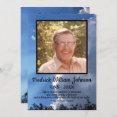 Quote Photo Cloud Background Funeral Program Programmakaart (Voorkant / Achterkant)