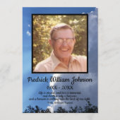 Quote Photo Cloud Background Funeral  Program Programmakaart (Voorkant)