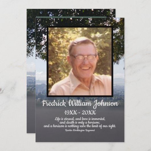 Quote Photo San Francisco Background Funeral  Programmakaart (Voorkant / Achterkant)