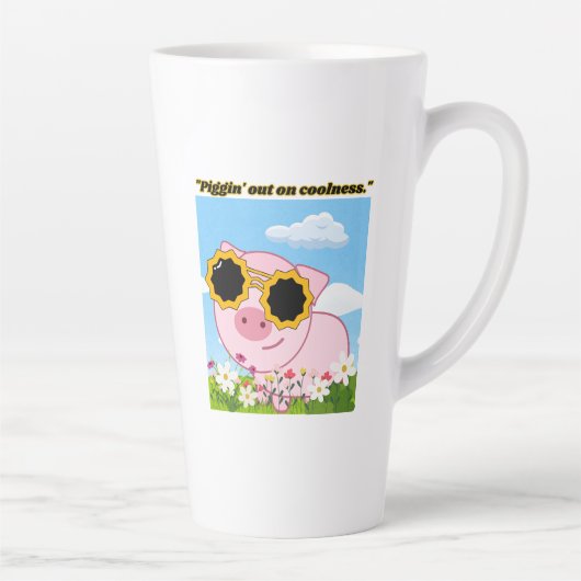 Quote Pig - Piggy Out op Koelheid Latte Mok (Rechts)
