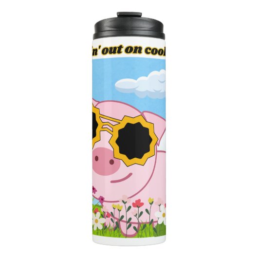 Quote Pig - Piggy Out op Koelheid Thermosbeker (Voorkant)