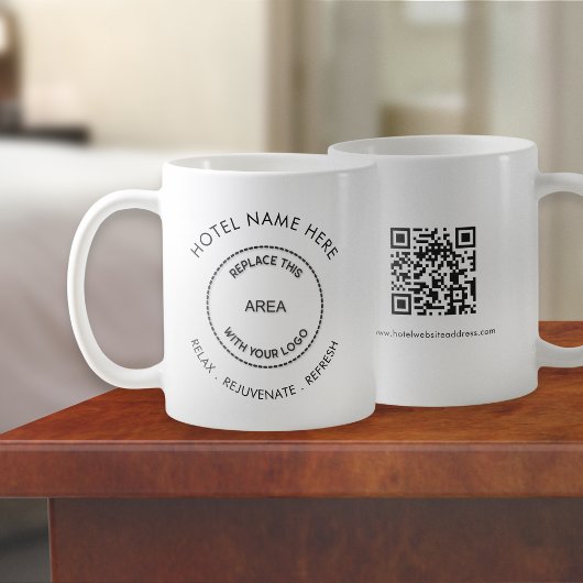 Quote QR-code Hotel- of gasthuis Logo Koffiemok