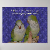Quote Quaker Parrot Pair Friendship Poster (Voorkant)