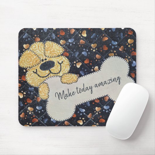 Quote Quilt Dog With Bone Muismat (Met muis)