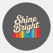 Quote Shine Bright Positive Magic Ronde Sticker (Voorkant)