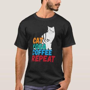 quote spiritueel Namaste kat yoga koffie herhaal T-shirt