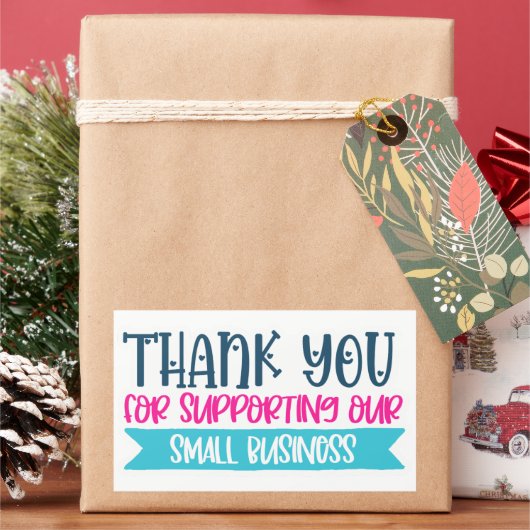 Quote-Sticker voor kleine bedrijven Rechthoekige Sticker (Feestdagen)