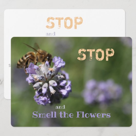 Quote Stop Smell Flowers (Voorkant / Achterkant)
