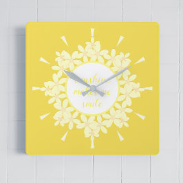 Quote Sunshine Yellow Daisy Flower Wall klok