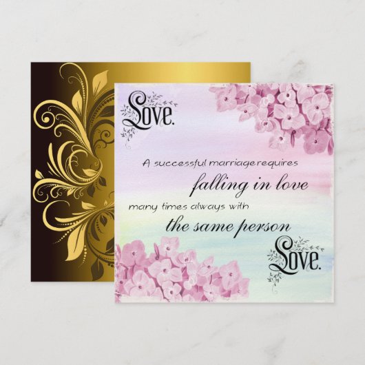 Quote tekst kalligrafie en bloemen Natuur Lijst Kaart (Voorkant / Achterkant)