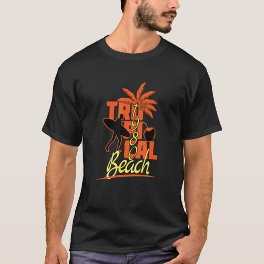 Quote Tro Pi Cal Beach Retro Zomer T-shirt (Voorkant)