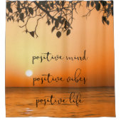 Quote tropical Sunset Zee Ocean Uitzicht Douchegordijn (Voorkant)