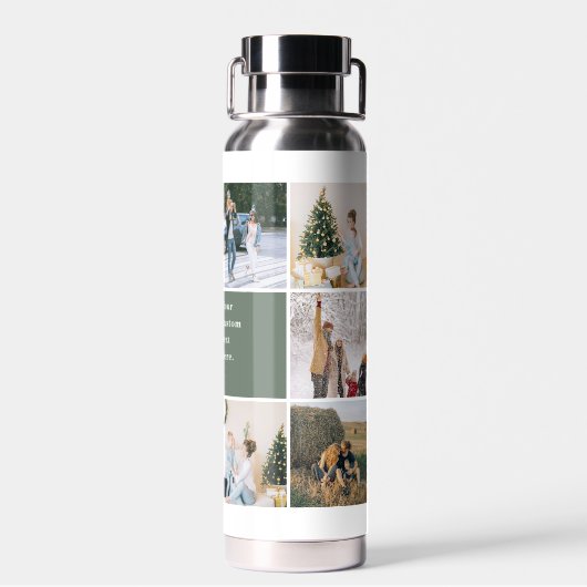 Quote Typography Family Photo Collage Template Waterfles (Achterkant)