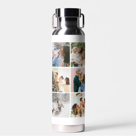 Quote Typography Family Photo Collage Template Waterfles (Voorkant)