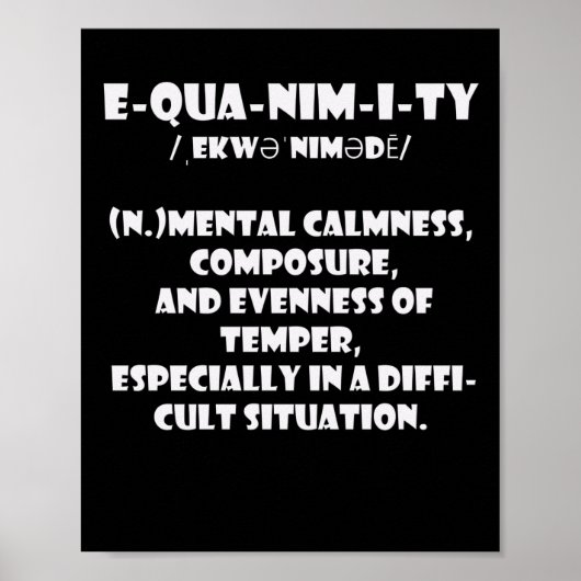 Quote van de Definitie van de gelijke betekenis Poster (Voorkant)