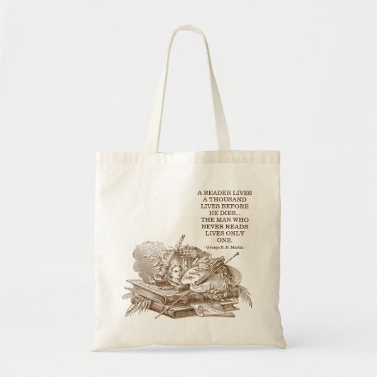 Quote van lezer boekenclausule tote bag (Voorkant)