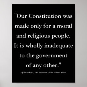 Quote van president John Adams over het T S-grondw Poster