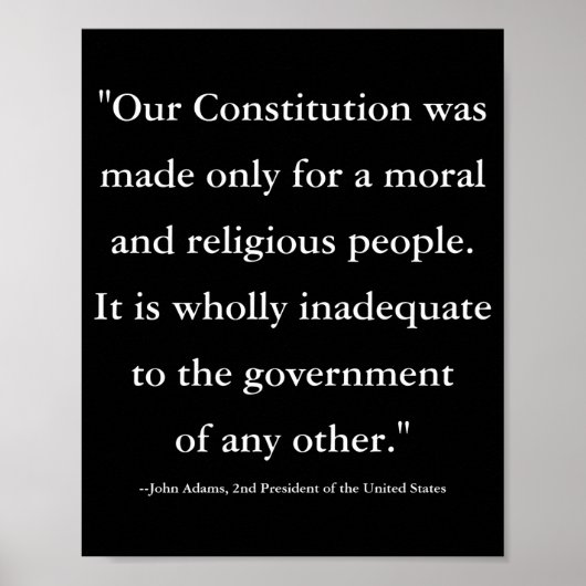 Quote van president John Adams over het T S-grondw Poster (Voorkant)