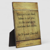 Quote van Winston Churchill;  ouder hout succes Fotoplaat (Zijkant)