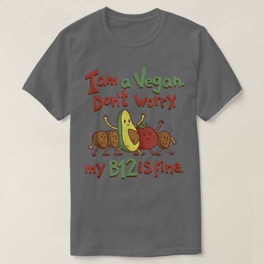 quote Vegan cartoon T-shirt (Design voorkant)