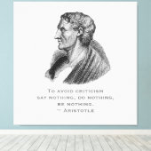 Quote vermijd kritiek filosoof Aristoteles Canvas Afdruk (Insitu (Houten vloer))