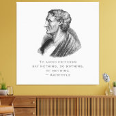 Quote vermijd kritiek filosoof Aristoteles Canvas Afdruk (Insitu (Woonkamer))