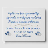 Quote voor blauwe en grijze herinneringen gastenboek (Voorkant)