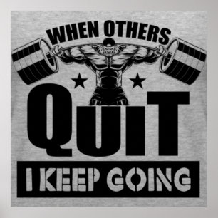 Quote voor fitnessoutmotivatie Gym Fitness Poster