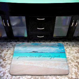 Quote voor Hawaii Beach Peace Love Sandy Feet Badmat