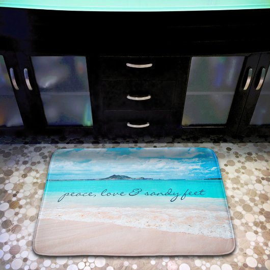 Quote voor Hawaii Beach Peace Love Sandy Feet Badmat