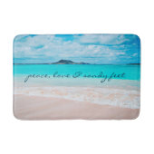 Quote voor Hawaii Beach Peace Love Sandy Feet Badmat (Voorkant)