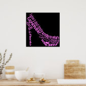 Quote voor hoge Mode hiel Poster (Keuken)