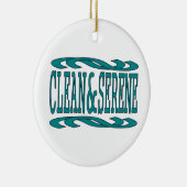 Quote voor Inspirerend herstel reinigen en servere Keramisch Ornament (Rechts)