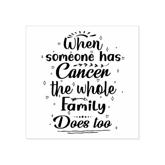Quote voor kankersupport rubberstempel (Afrduk)