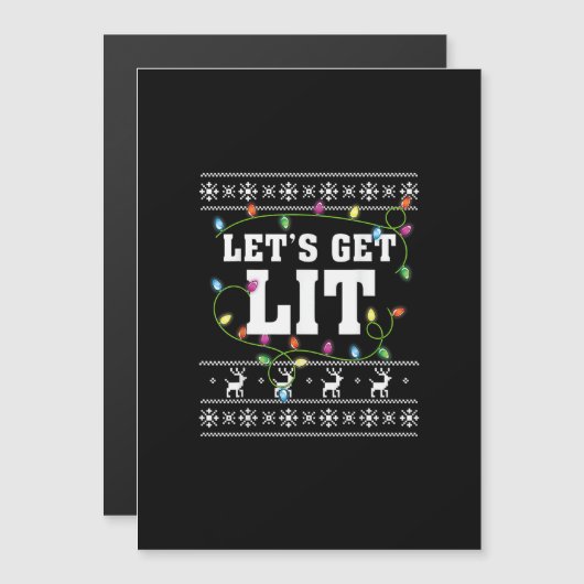 Quote voor kerstontwerp - Let's Get Lit (Voorkant / Achterkant)