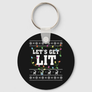 Quote voor kerstontwerp - Let's Get Lit Sleutelhanger