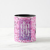Quote voor mijn zus | Roze Bloemen Monogrammed Gif Mok (Midden)