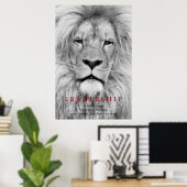 Quote voor Motivatie leiderschap van Black & White Poster (Thuiskantoor)