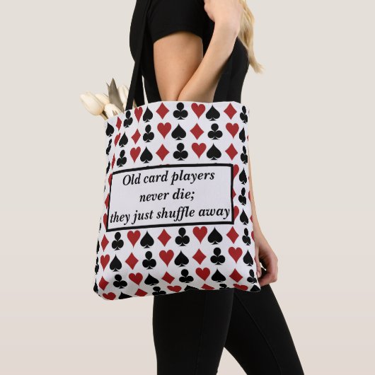 Quote voor oude kaartspelers tote bag (Dichtbij)