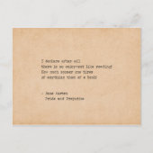 Quote voor schrijfmachine Jane Austen Reading Briefkaart (Voorkant)