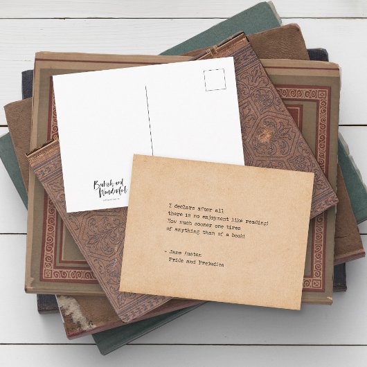 Quote voor schrijfmachine Jane Austen Reading Briefkaart