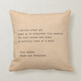 Quote voor schrijfmachine Jane Austen Reading Kussen