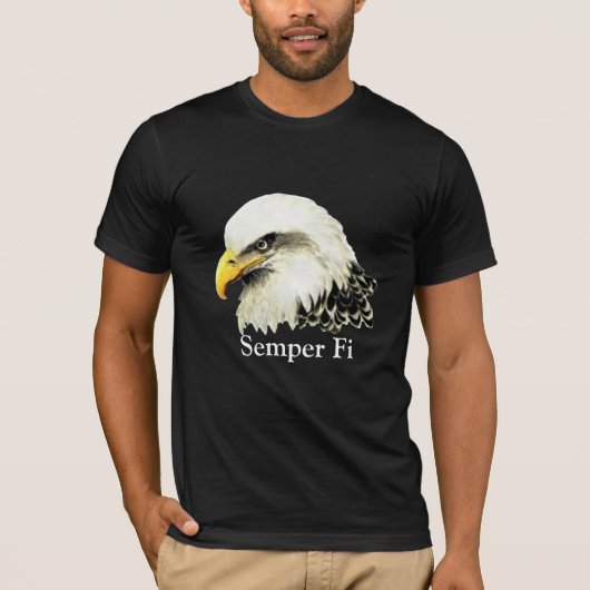 Quote voor semper Fi Bald Eagle T-shirt (Voorkant)