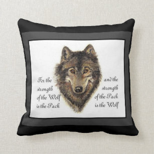 Quote voor waterverf Wolf en Family Pack Kussen