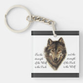 Quote voor waterverf Wolf en Family Pack Sleutelhanger (voorkant)