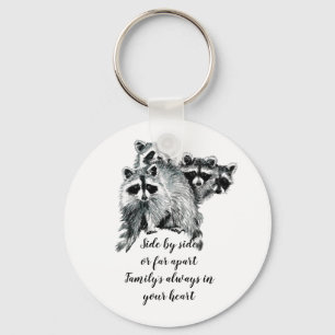 Quote waterverf Raccoon Sleutelhanger
